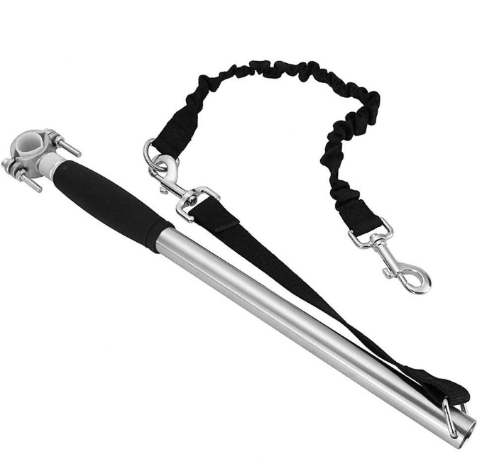 Laisse Pour Vélo Chien Relaxdays - Barre Avec Ressort - Longueur Réglable 20-138 Cm - Fixation Guidon/Selle - 2