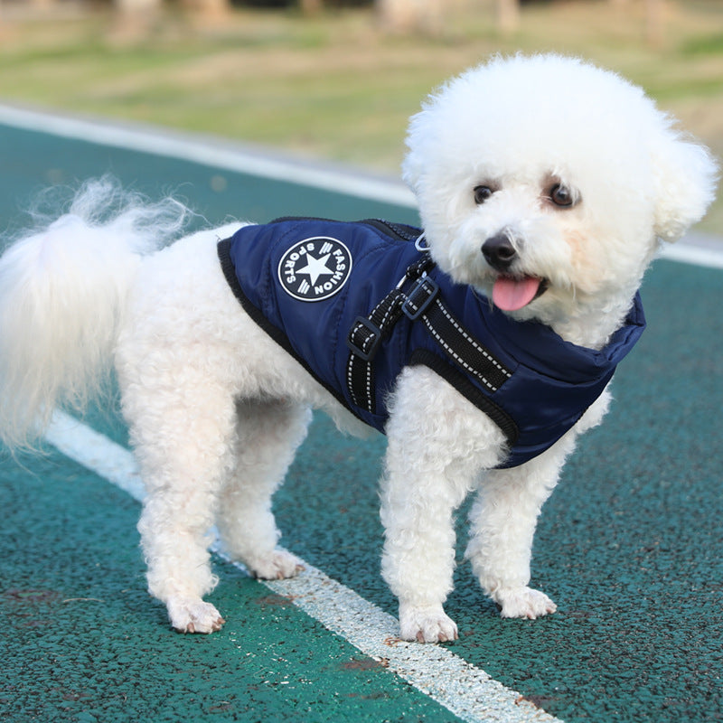 Manteau Imperméable Pour Chien Avec Pattes - Veste Hiver épaisse, Tailles Petite à Grande (Bleu, XL)