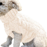 Pull en laine à col roulé pour chien