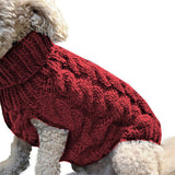 Pull en laine à col roulé pour chien