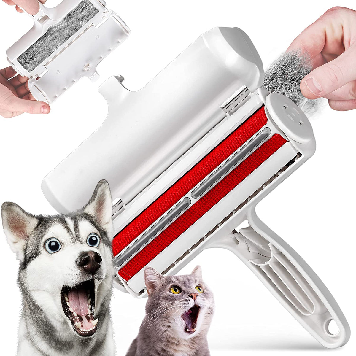 Brosse anti-poils électrostatique pour animaux