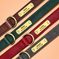 Collier en cuir personnalisé avec plaque d'identification