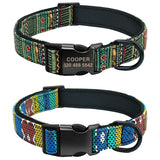 Collier pour chien personnalisable à motifs tribal colorés