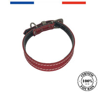 Collier pour petit chien en cuir artisanal Made in France
