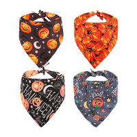 bandana pour chien halloween à motif de citrouille de quatre couleur différente