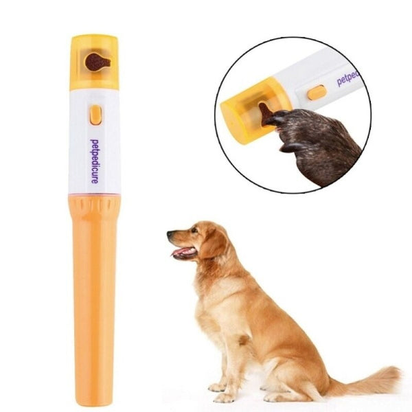 coupe griffe pour chien électrique jaune avec un chien 